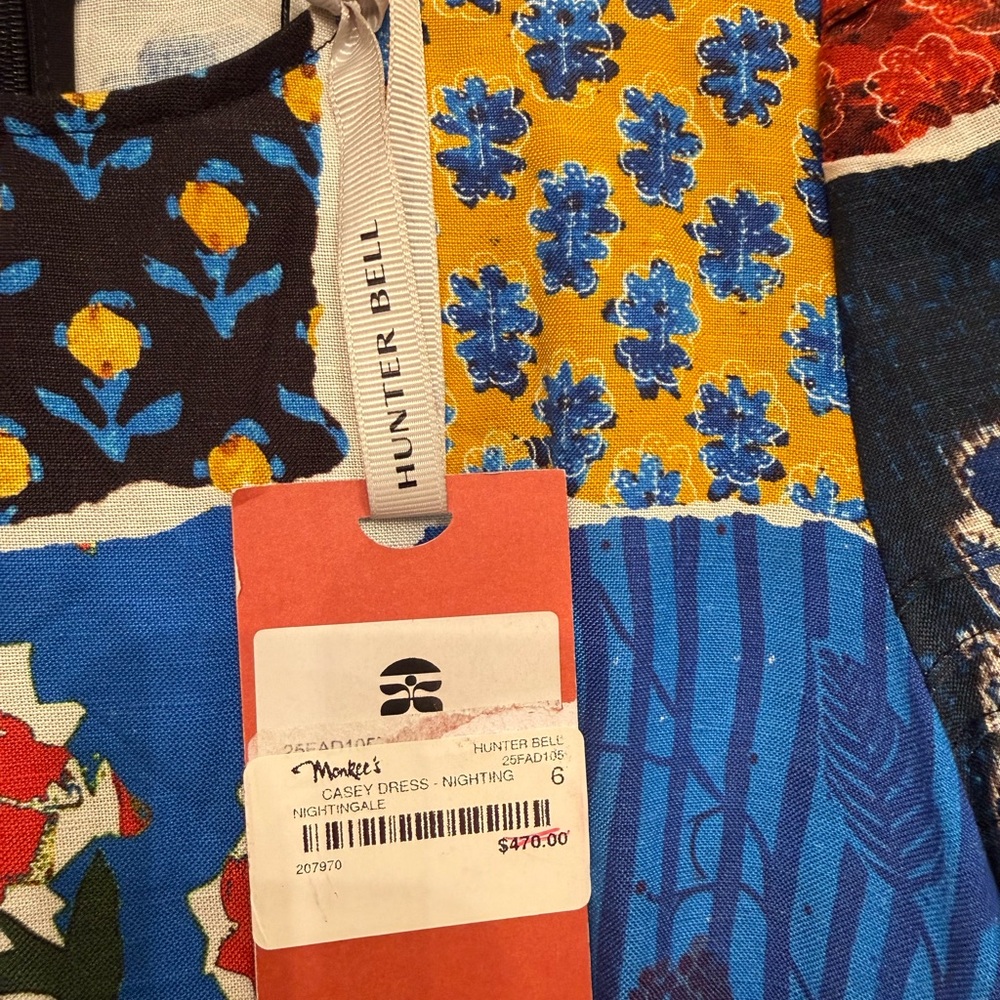 NWT HUNTER BELL Blue Multicolor Patchwork Maxi Dr… - image 6